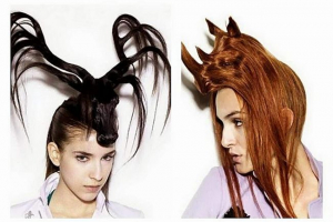 Niezwykłe fryzury w postaci zwierząt z naga noda